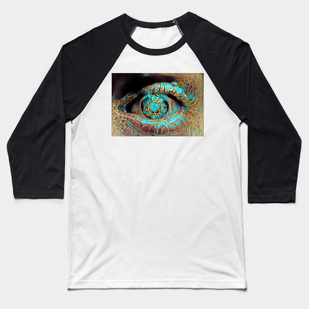 My Left Dreaming Eye Baseball T-Shirt by Swabcraft